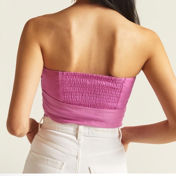 NWT ruffle tie front tube top Anthropologie - Picture 4 of 8